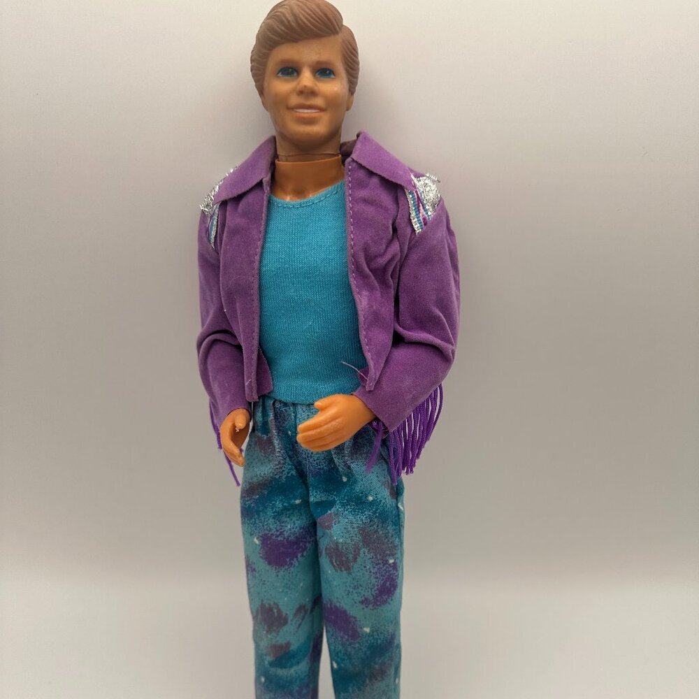 Vintage Mattel Ken Barbie Doll 1989 "Western Fun Ken" with Outfit Made in Mexico